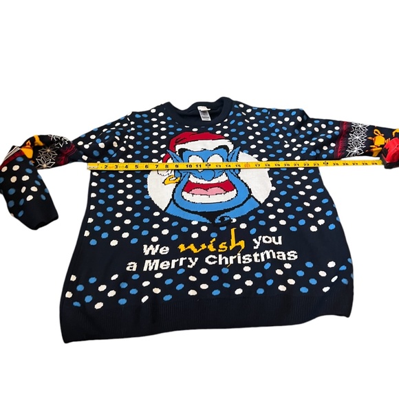 NWOT Unisex Disney Aladdin Ugly Christmas Navy Blue Sweater Size XL - Picture 10 of 13